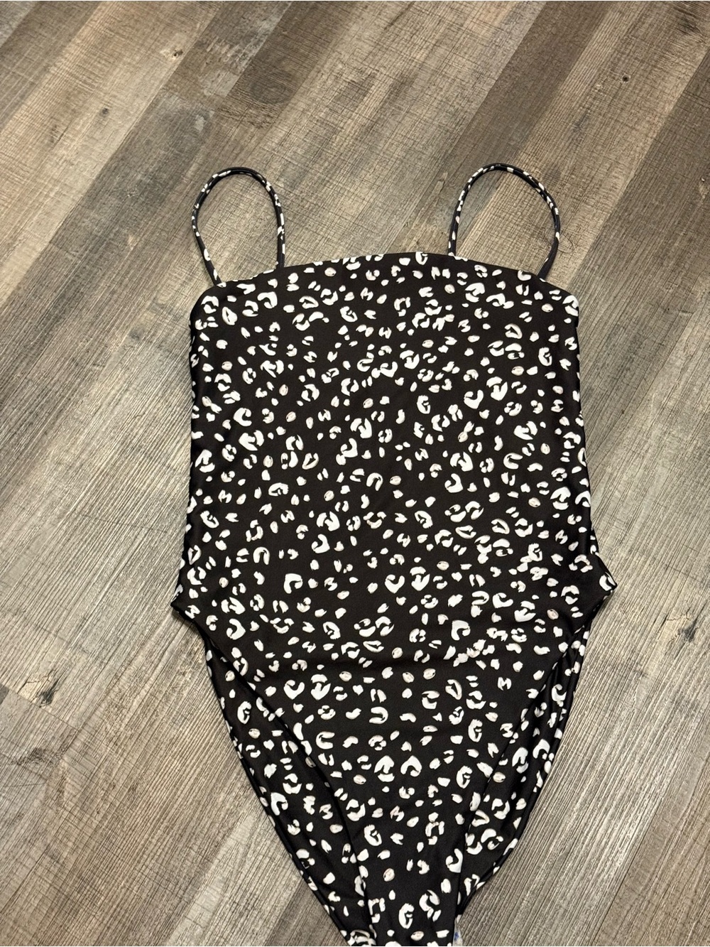Stone Fox Swim Black and White Leopard Print One-Piece Swimsuit
